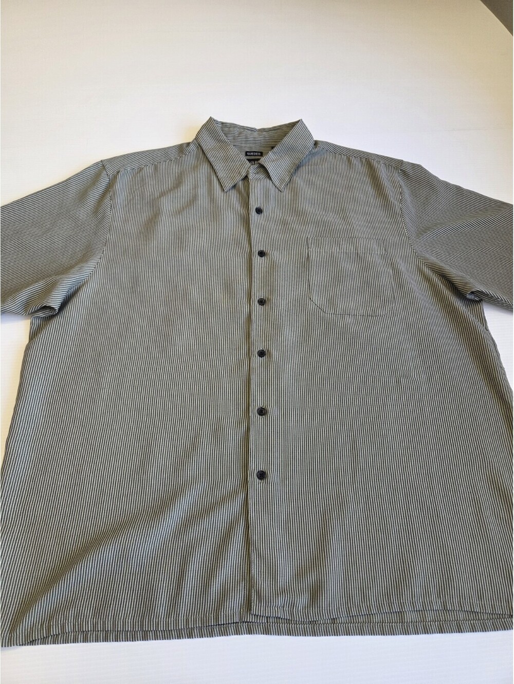 George Sueded Button Up Short Sleeve Size XL